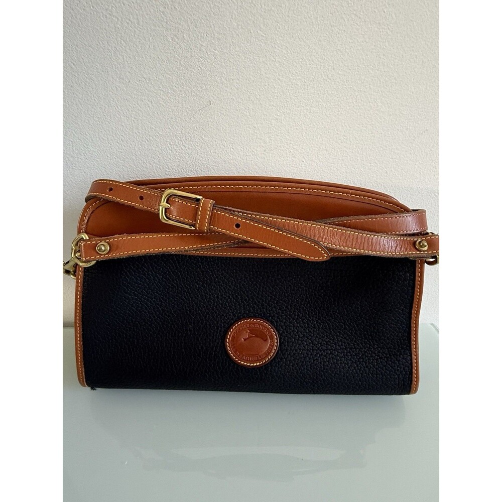 Vintage Dooney & Bourke AWL Black Pebbled Leather Crossbody Bag USA